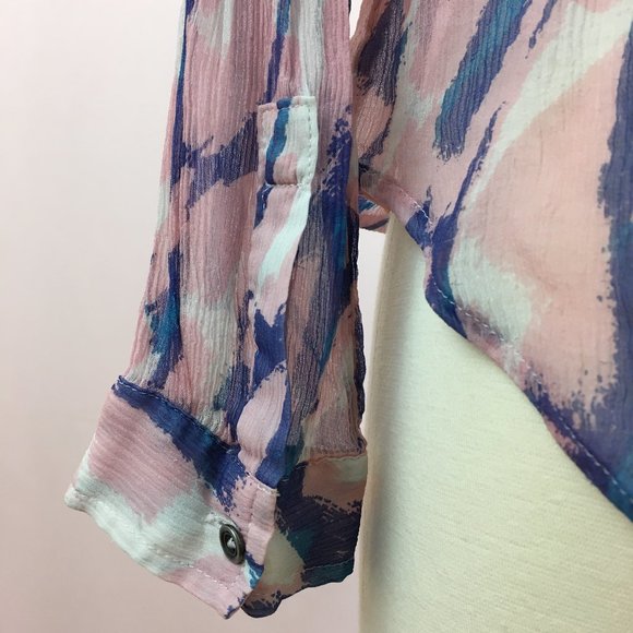 LIKE NEW ANTHROPOLOGIE MAEVE BUTTON DOWN BLOUSE - Picture 4 of 5